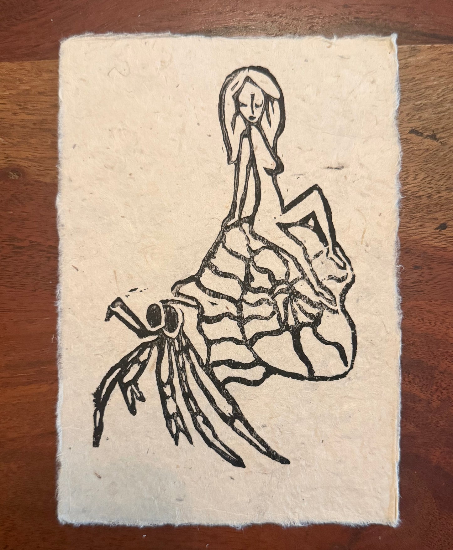 "Let's Ride" Linocut