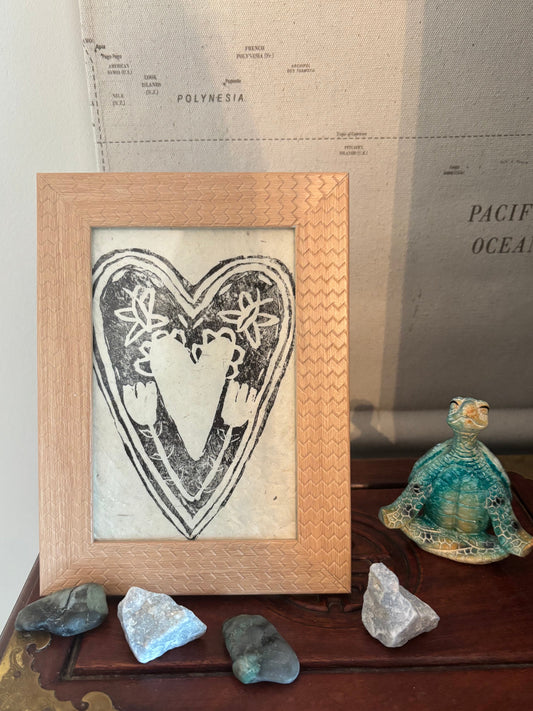 "Jolly Heart" Linocut