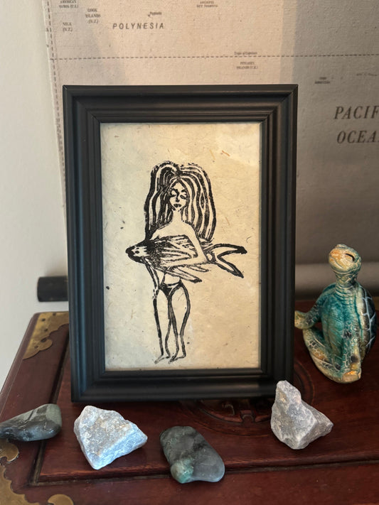 "Carry Me" Linocut