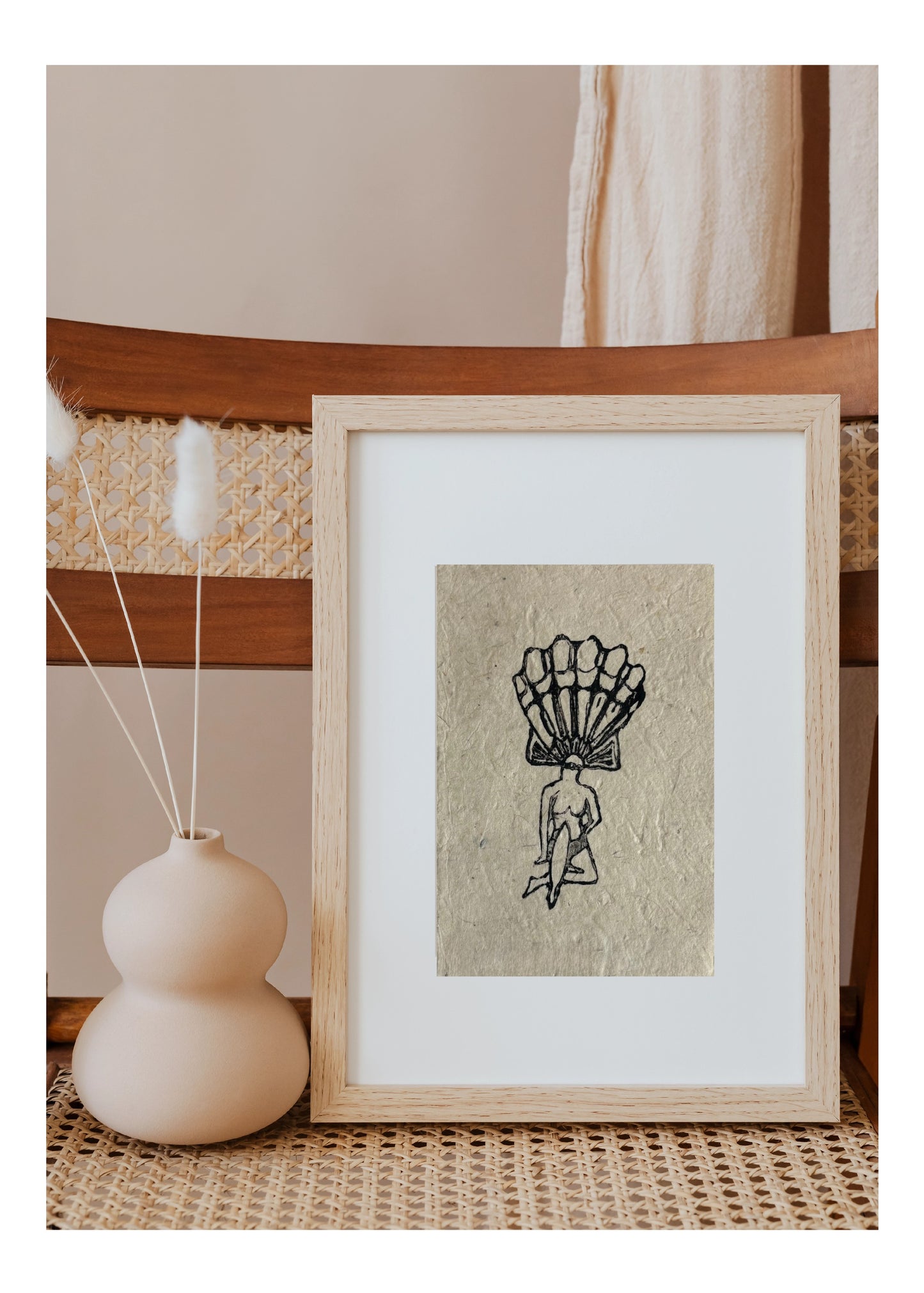 "Lost my Head" Linocut