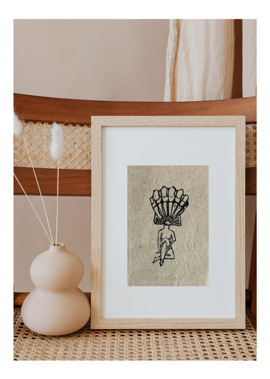 "Lost my Head" Linocut