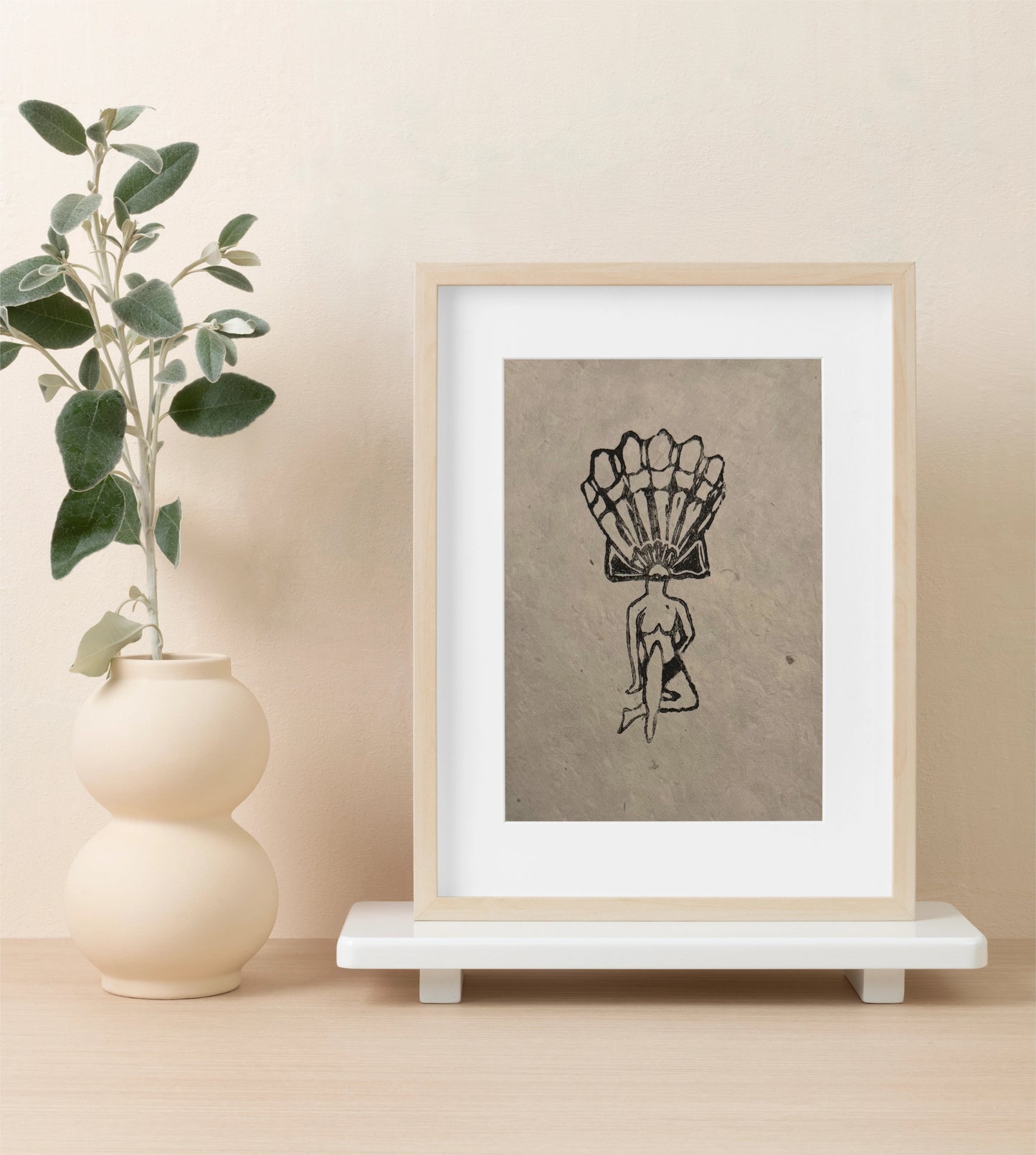 "Lost my Head" Linocut