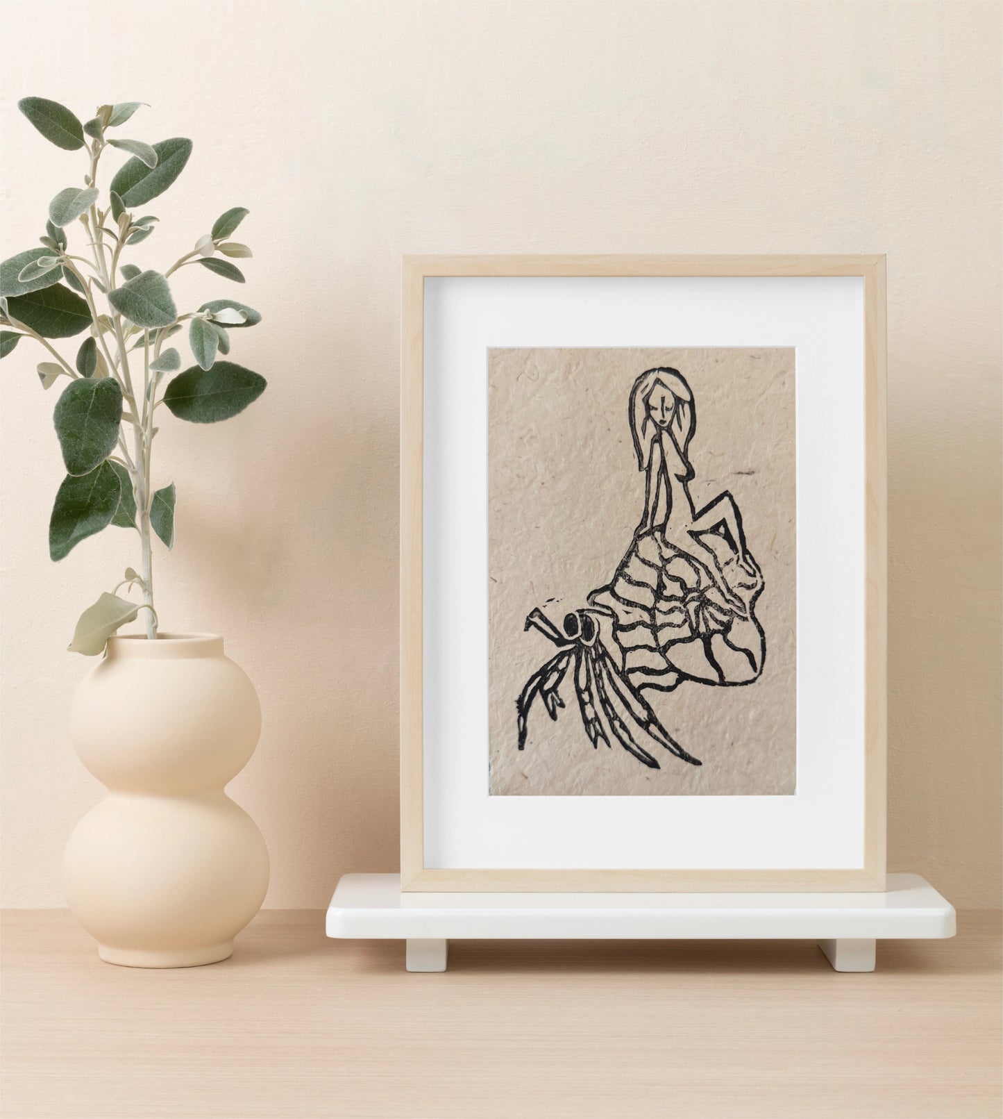 "Let's Ride" Linocut